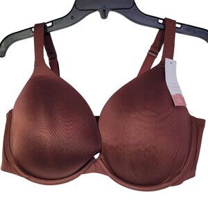 Cacique Women's Plus 42DD Brown Boost Plunge Bra Underwire New